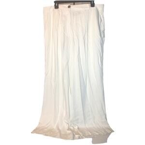 Worthington Wide Leg Pants Womens Sz XL Rayon Ivory Zip Closure NWT